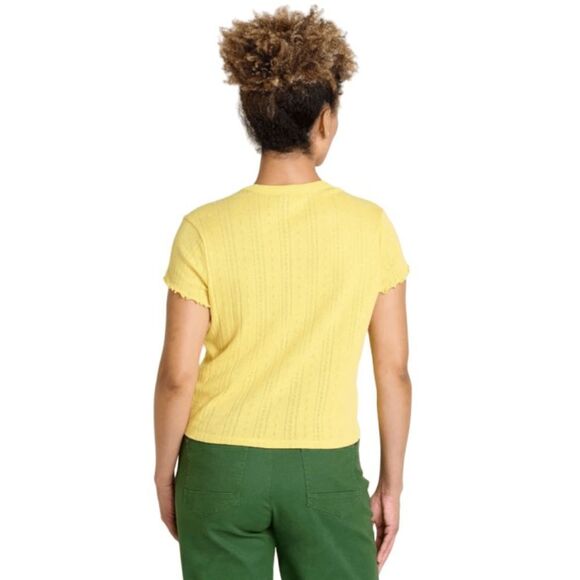 Toad & Co FOOTHILL POINTELLE Shortsleeve BABY TEE CHAMOMILE Small NWT‎ in pkg - Picture 3 of 7